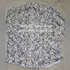 Rafter C Men's Black & White Paisley Button-Down Shirt